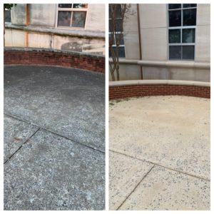 before and after concrete cleaning