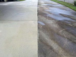 before and after concrete cleaning