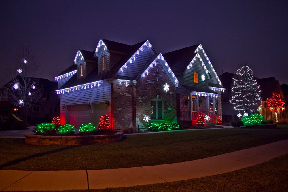 installed Christmas lights on Huntsville home