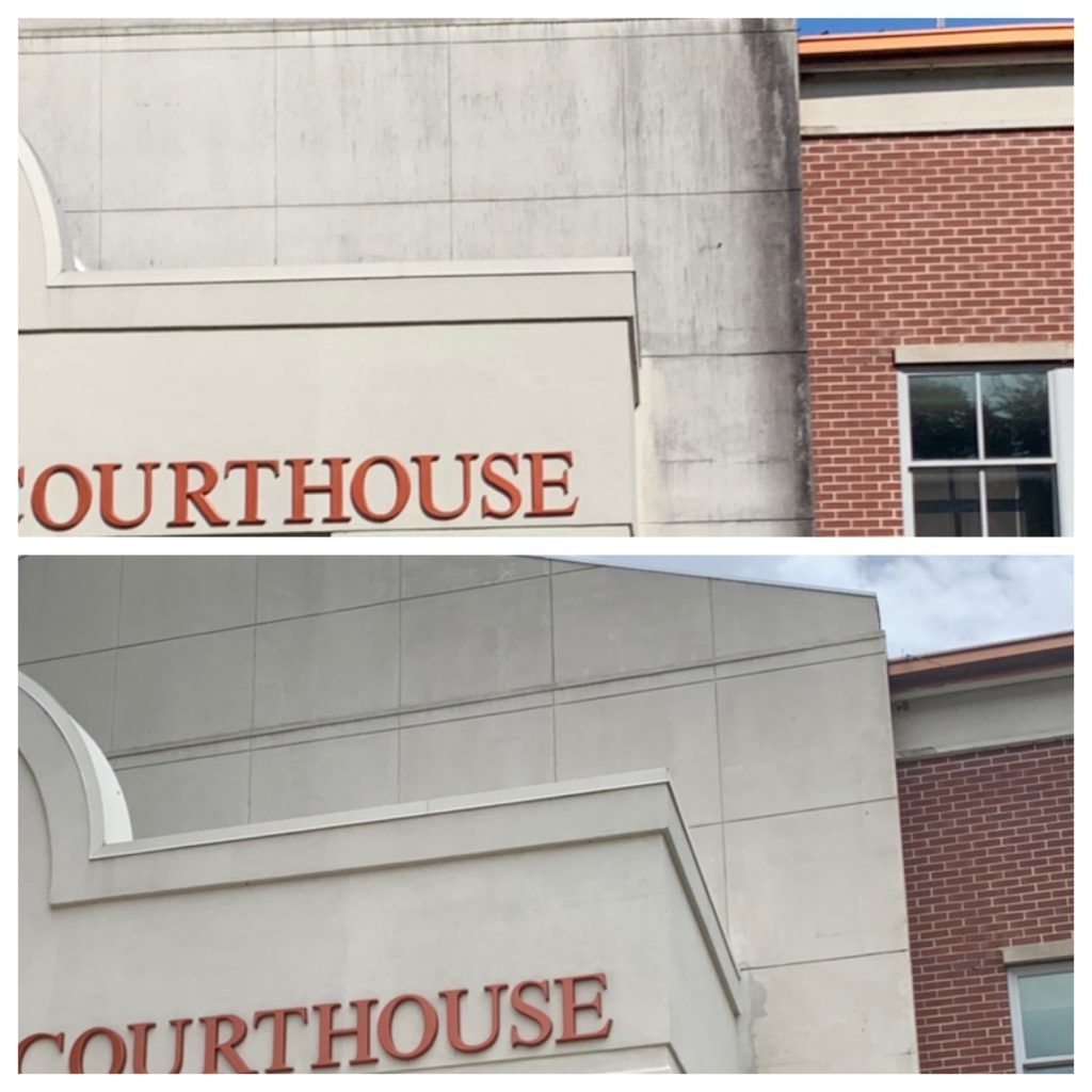 courthouse before and after commercial pressure washing