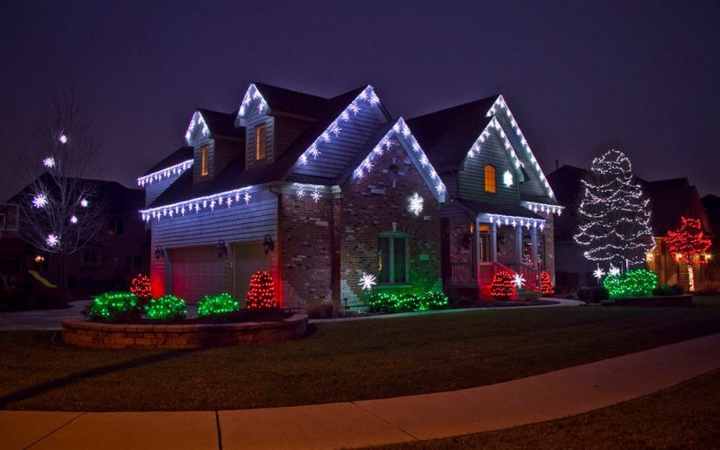 installed Christmas lights on Huntsville home